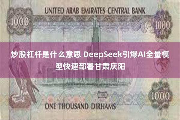 炒股杠杆是什么意思 DeepSeek引爆AI　全量模型快速部署甘肃庆阳