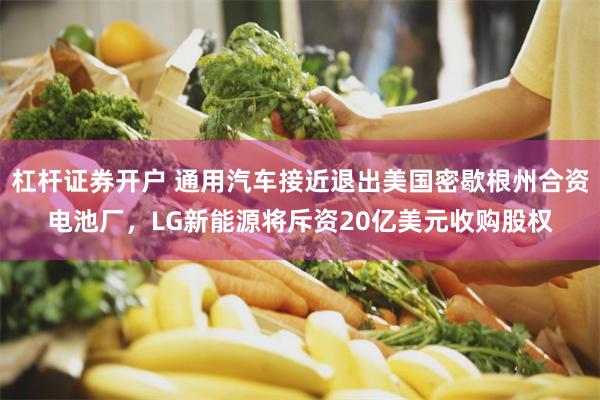 杠杆证券开户 通用汽车接近退出美国密歇根州合资电池厂，LG新能源将斥资20亿美元收购股权