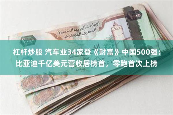 杠杆炒股 汽车业34家登《财富》中国500强：比亚迪千亿美元营收居榜首，零跑首次上榜